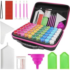 Diamond Painting Storage Case with 60 Jars   Portable Bead Organizer for D