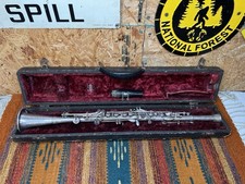 Vintage Early Cundy Bettoney Silver Three Star Clarinet With Case