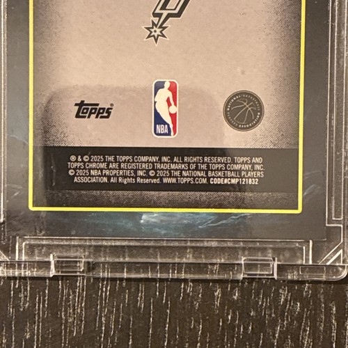2025-26 Topps Chrome Carter Bryant RC Rookie Tall Tales Purple Geo 27/75 Spurs - Picture 7 of 7