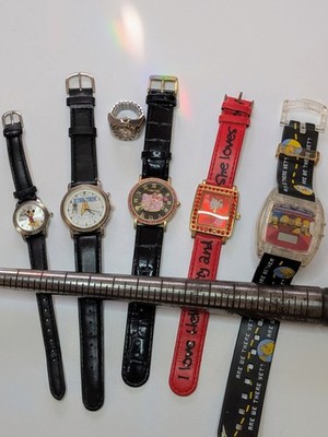 6 Watch Bundle, Star Trek, Hello Kitty, Mickey Mouse, & Simpsons