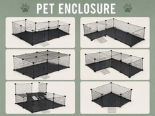 Modular Small Animal Playpen Cage Kit 15 Panels w/ Door  Accessories