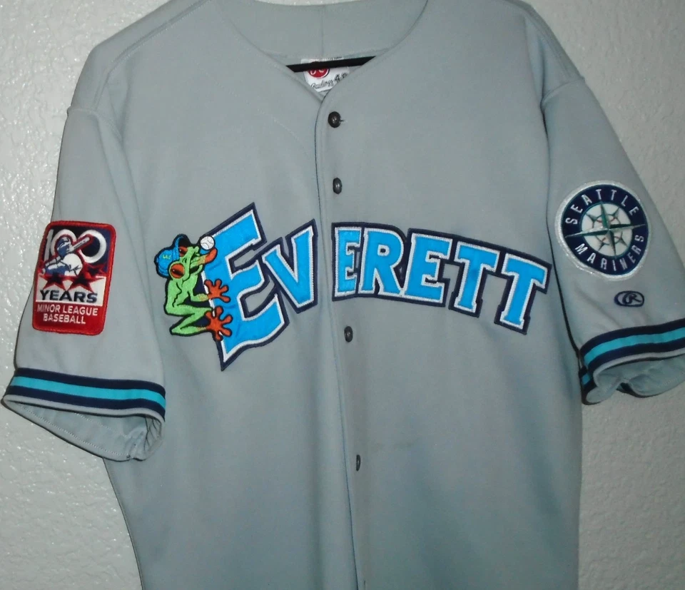Camiseta Everett AquaSox Frogs #11 Rawlings parche 100 años Seattle Mariners 46 Foto 2 de 4