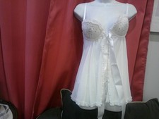 Vintage 2012 Victoria Secret White Babydoll Set Size 34C  S/P. M/M