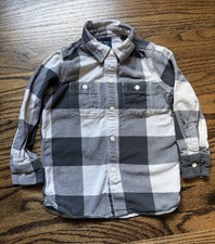 Gap Kids Buffalo Plaid 100 Cotton Heavy Flannel Shacket Long Sleeve Shirt XS