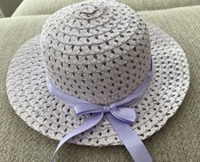 Girls Purple Straw Hat