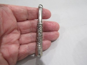 Antique Sterling SIlver Repousee Cigar Piercer Punch - Hallmarked