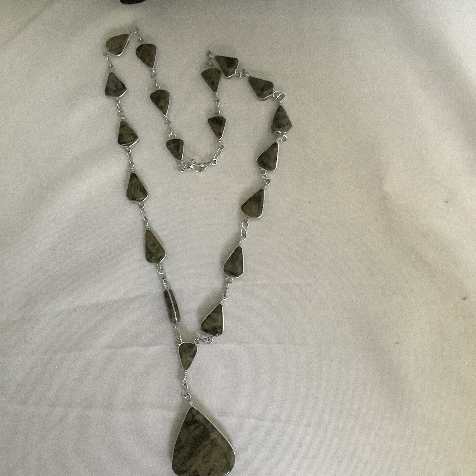 Brown Statement Necklace With Triangle Shaped Sto… - image 4