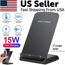 New Qi Wireless Fast Charger Charging Stand Dock For Samsung Galaxy And More