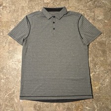 Lululemon Polo Shirt Mens XL Grey Evolution Short Sleeve Stretch Golf Tennis