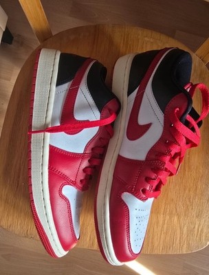 Nike Air Jordan, Sneaker, Größe: 43 , Air Jordan 1 Low, Rot/Schwarz/Weiß