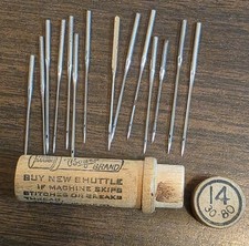 Vintage Boye Wood Needle Case Wooden Holder Sewing Tube Container With Needles