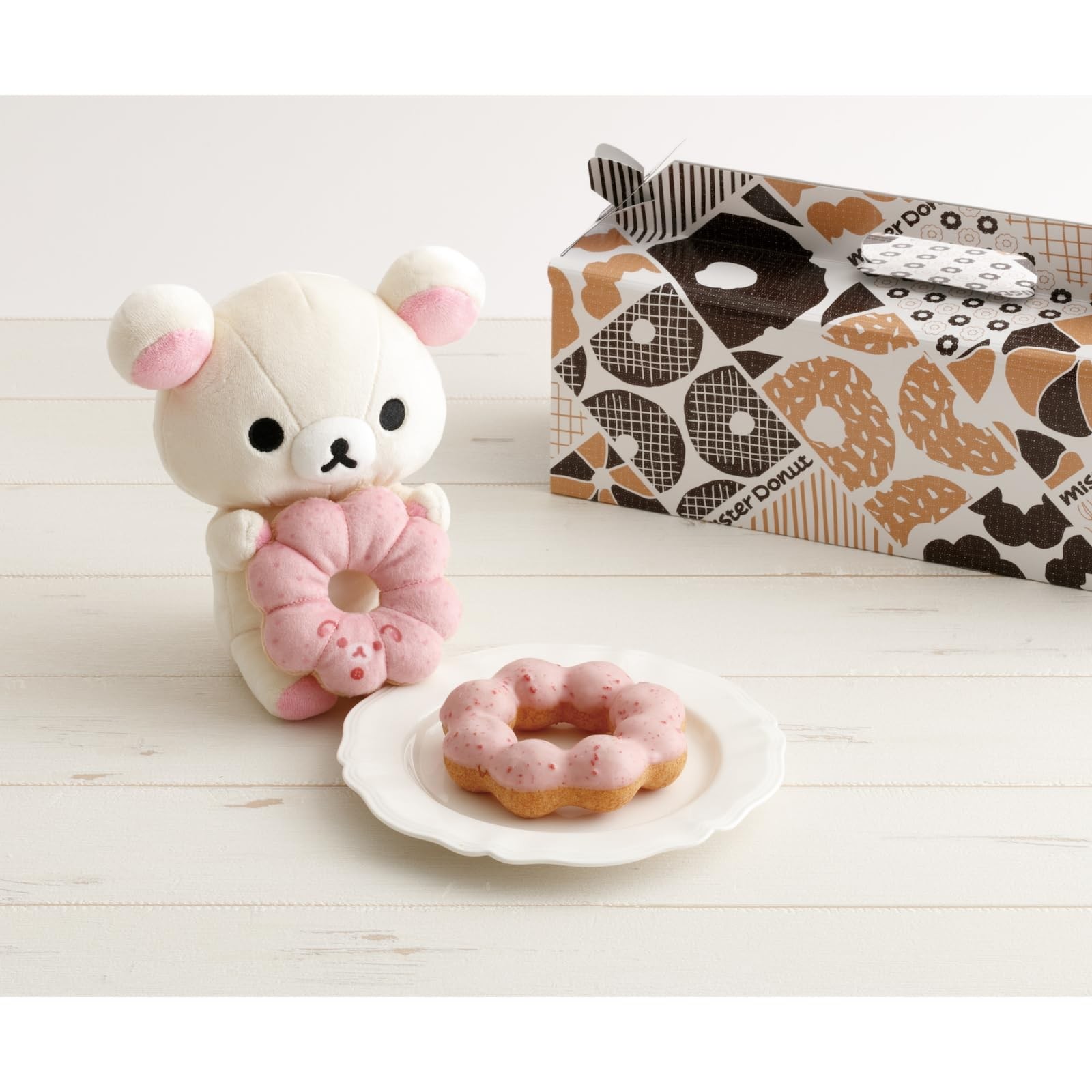 Rilakkuma x Mister Donut Plush Toy Korilakkuma Ponde Strawberry MV27201
