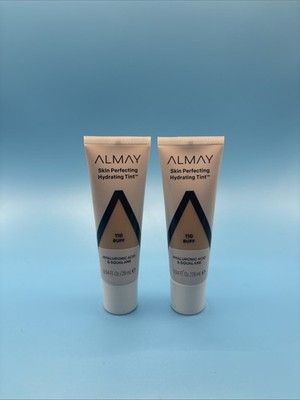 2x Almay Skin Perfecting Hydrating Tint, Lightweight Liquid Foundation, 110 Buff
