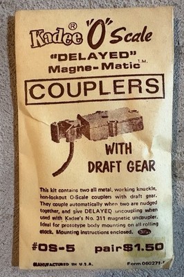 Kadee O Scale OS-5 Delayed Magne-Matic Couplers w/ Draft Gear   Vintage
