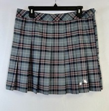Women  s Plaid Pleated Short Mini Skirt Gray Goth Punk Wimsigoth Sz L