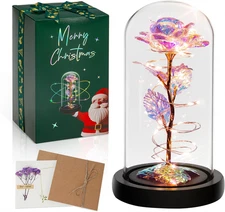 Illuminated Glass Dome Rose - Ideal Gift for Women on Any Occasion