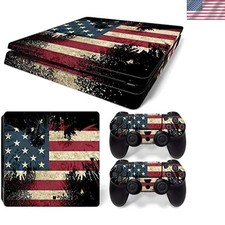 Ultra Thin Red Flag Vinyl Skin Sticker for PS4 Slim - Easy to Apply  Remove