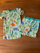 Little Sleepies 2 Piece Pajama Set; Shorts Short-Sleeve Top; Dino Party; 4T