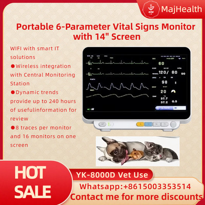 Portable 6-Parameter Vital Signs Monitor with 14'' Screen for Veterinary Use
