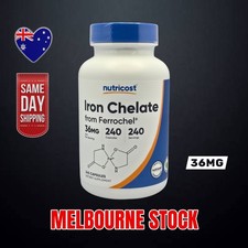 Nutricost Chelated Iron (from Ferrochel) 36mg, 240 Capsules - AU STOCK!