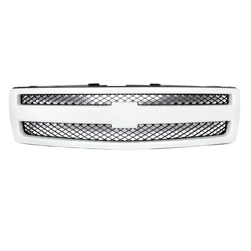 Summit White Shell w/ Black Insert Grille For 2007-2013 Chevrolet Silverado 1500 Foto 3 de 4