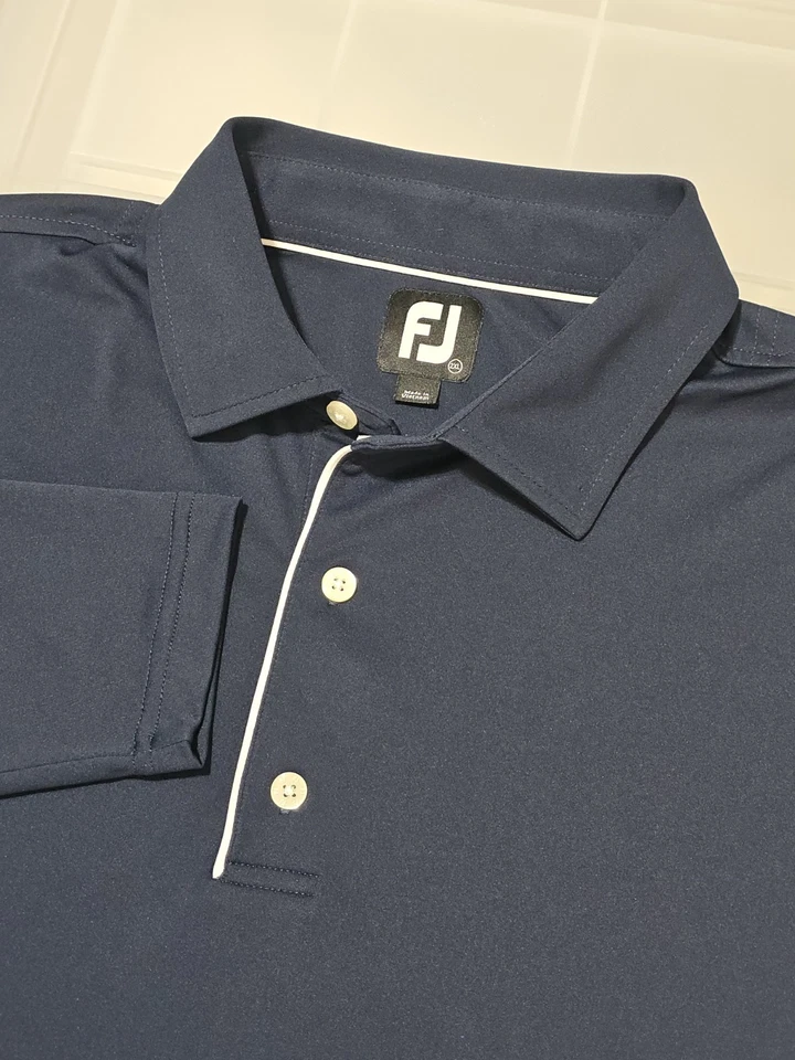 Polo de golfe Footjoy manga longa masculino tamanho 2XL - Imagem 3 de 4