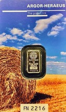 ARGOR-HERAEUS1 Gramm FOLLOWING&bull;NATURE&bull;Edit.&bull;SUMMER&bull;2017-Gold 999AU24 K.