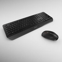Cherry Gentix Desktop, Desktop-Set Schwarz, De-Layout Maus Tastatur