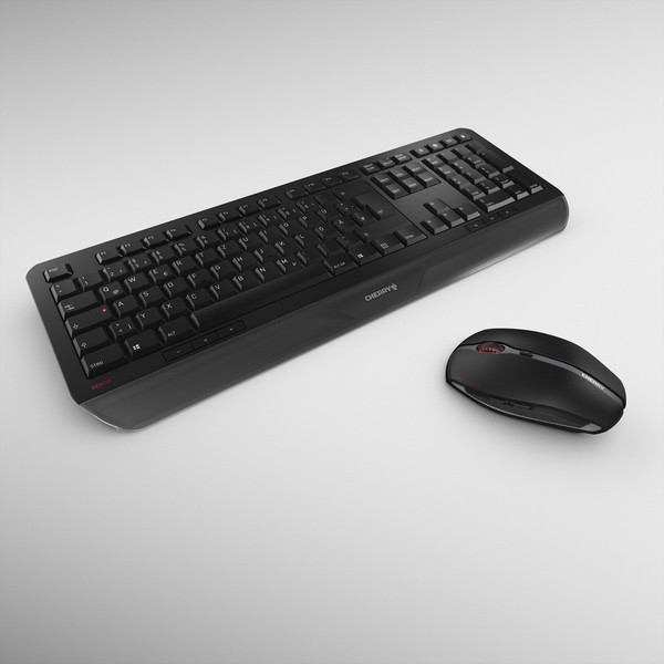 Cherry Gentix Desktop, Desktop-Set Schwarz, De-Layout Maus Tastatur-image