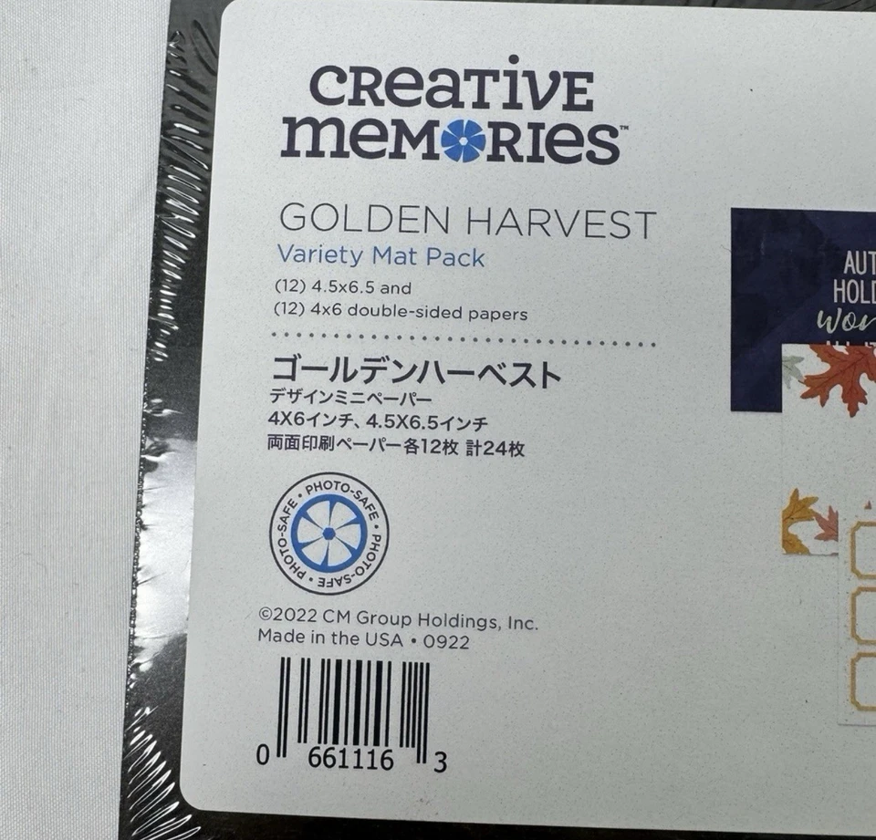 Creative Memories Golden Harvest Variedad Mat Pack 24 Total 4.5x6.5 Y 4x6 Foto 2 de 3