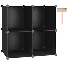 Cube Storage Organizer, 4-Cube Shelves Units, Closet Cabinet, DIY Plastic Mod...