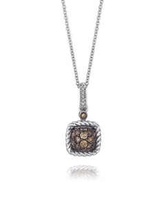 LeVian 14K White Gold Pendant Necklace Jewelry for Women with Chocolate Diamond