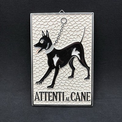 Luciano Creations ''Attenti al Cane  Wall Tile Handmade in Italy 4 x6  Beware Dog