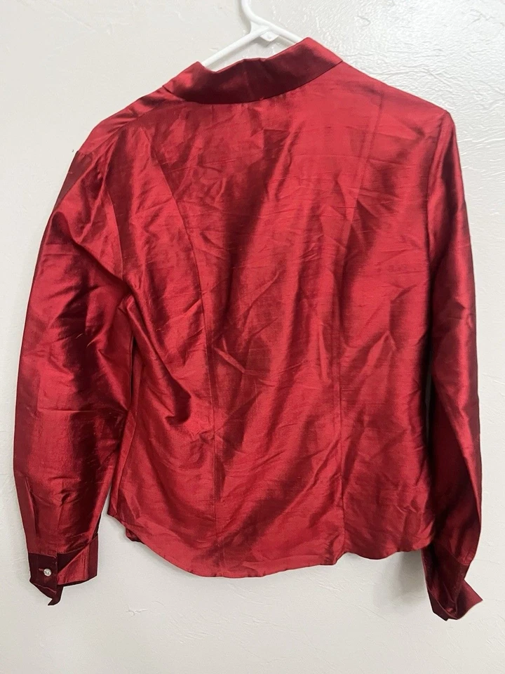 Camisa Top Mediana DE COLECCIÓN GAP 100% SEDA PULIDA CRUDA PUÑOS FRANCESES CAMBIO DE SIGLO Foto 3 de 4