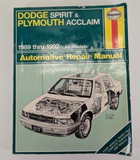 Haynes Dodge Spirit Plymouth Acclaim 1989 - 1995 Repair Manual 1779 30060