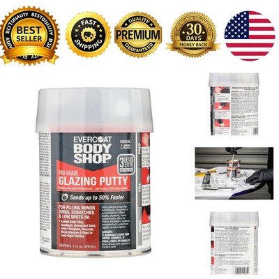 Pro-Grade Glazing Putty for Aluminum Fiberglass Auto Body Repair 13 oz Kit