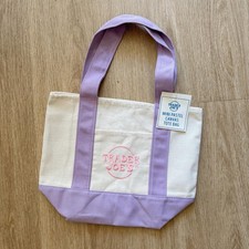 Trader Joe  s 2026 Mini Canvas Pastel Reusable Tote Bag Lavender - BRAND NEW
