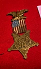 CIVIL WAR GAR VETERANS' MEMBERSHIP BADGE AND RIBBON - ALL ORIGINAL #2
