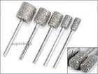 5pcs 50 Grit Coarse 5mm 6mm 8mm 10mm 12mm Cylinder Head Diamond Burrs Tool Set