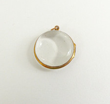 18ct Gold Rock Crystal Locket Pendant Pool of Light  Orb Victorian Antique