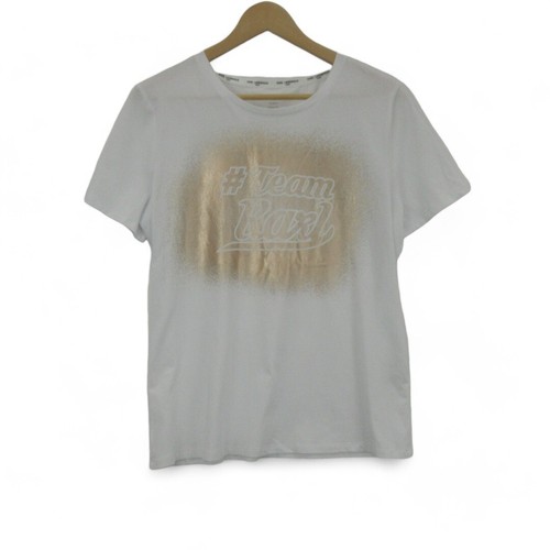 Karl Lagerfeld T-shirt UK Medium White Short Sleeve Top Designer Logo Cotton - Picture 3 of 24