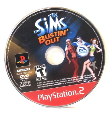 PS2 The Sims Bustin' Out (Sony Playstation 2, 2003) Disc Only READ