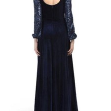 Multicolored Sequin Embellished Long Sleeve Gown