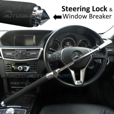 Auto Van 4x4 Stahl Alu Lenkradschloss mit eingebautem Fensterbrecher.