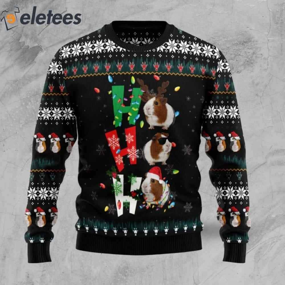 Hohoho Guinea Pig Ugly Christmas Sweater AT43N2F8