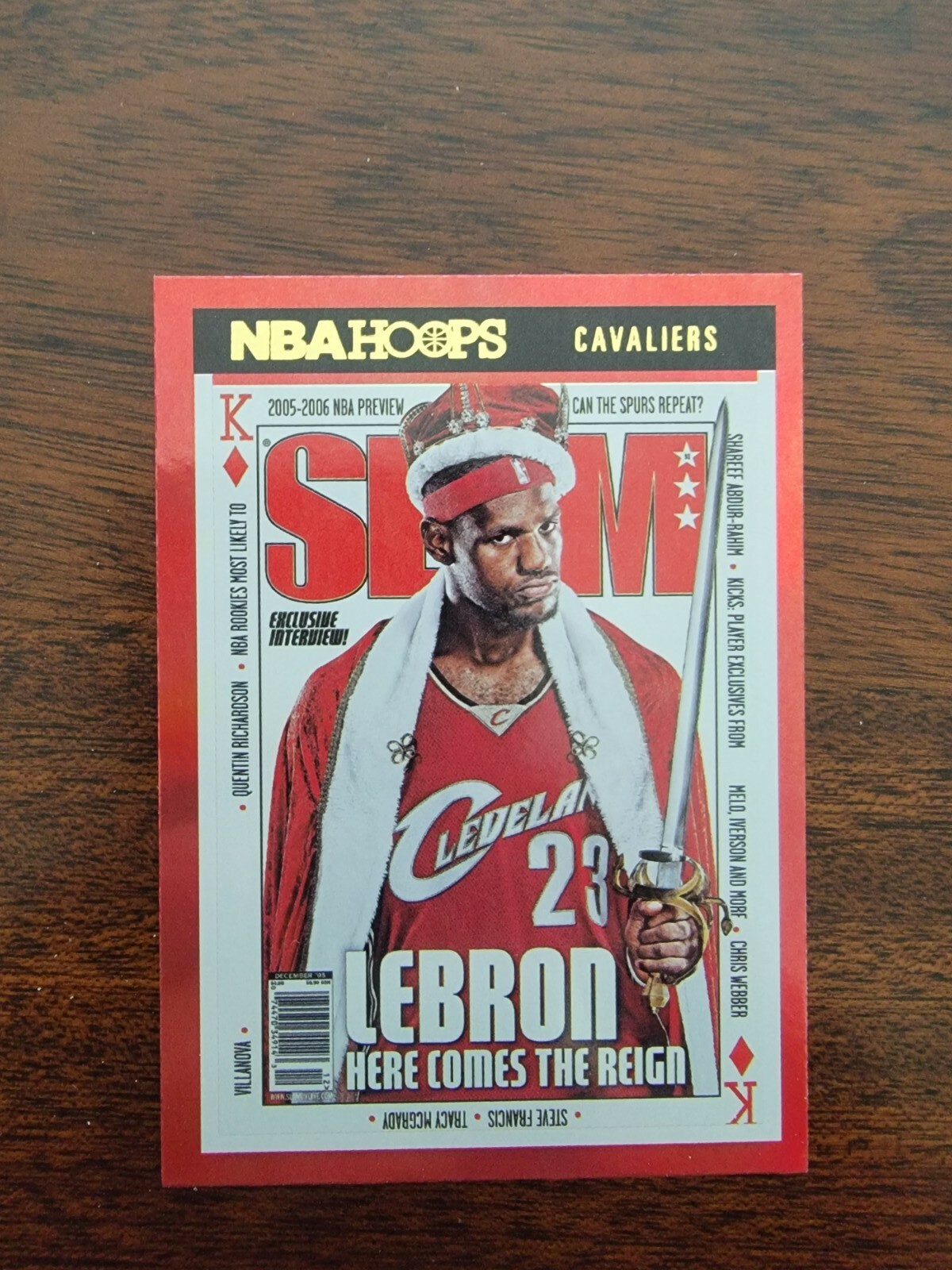 2021-22 NBA HOOPS LEBRON JAMES SLAM RED GOLD HOLO FOIL RARE SSP - MINT