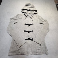 Guess Hoodie Jacket Womens L Gray Full Zip Toggle Long Sleeve