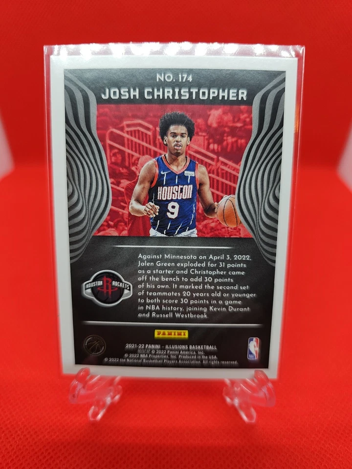 2021-22 Panini Illusions JOSH CHRISTOPHER Orange Holo Rookie RC #174 Rockets - Image 2 of 2