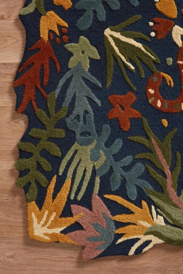 Auténtica alfombra de tigre con estampado de animales y bucle alto y bajo acolchado a mano Foto 4 de 4