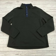 IZOD Gray Long Sleeve 1/4 Button Up Pullover Sweater Men Size Large NEW